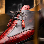 Marco Di Milano Anzio Alligator & Calfskin Derby Cognac