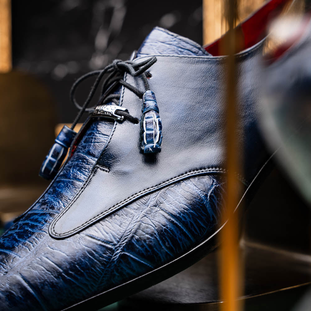 Marco Di Milano Anzio Alligator & Calfskin Derby Navy