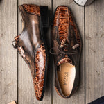 Marco Di Milano Anzio Alligator & Calfskin Derby Orix Brown