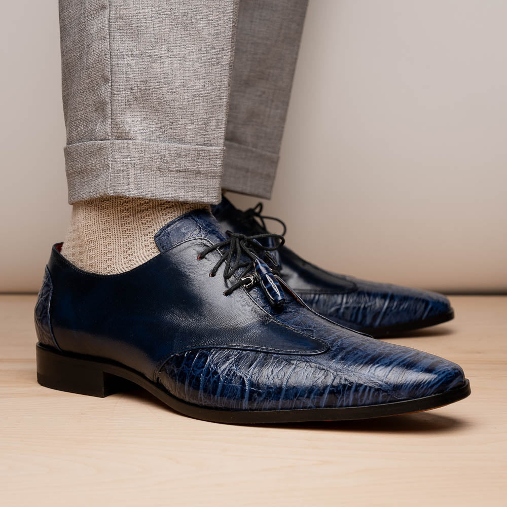 Marco Di Milano Anzio Alligator & Calfskin Derby Navy