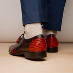 Marco Di Milano Anzio Alligator & Calfskin Derby Cognac