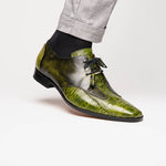 Marco Di Milano Anzio Alligator & Calfskin Derby Green
