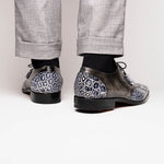 Marco Di Milano Anzio Alligator & Calfskin Derby Newspaper / Grey