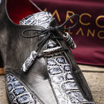 Marco Di Milano Anzio Alligator & Calfskin Derby Newspaper / Grey