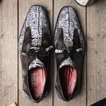 Marco Di Milano Anzio Alligator & Calfskin Derby Newspaper / Grey