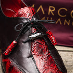 Marco Di Milano Anzio Alligator & Calfskin Derby Black Cherry