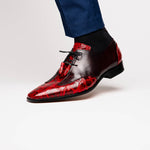 Marco Di Milano Anzio Alligator & Calfskin Derby Black Cherry