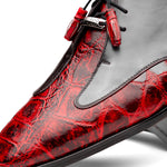 Marco Di Milano Anzio Alligator & Calfskin Derby Black Cherry
