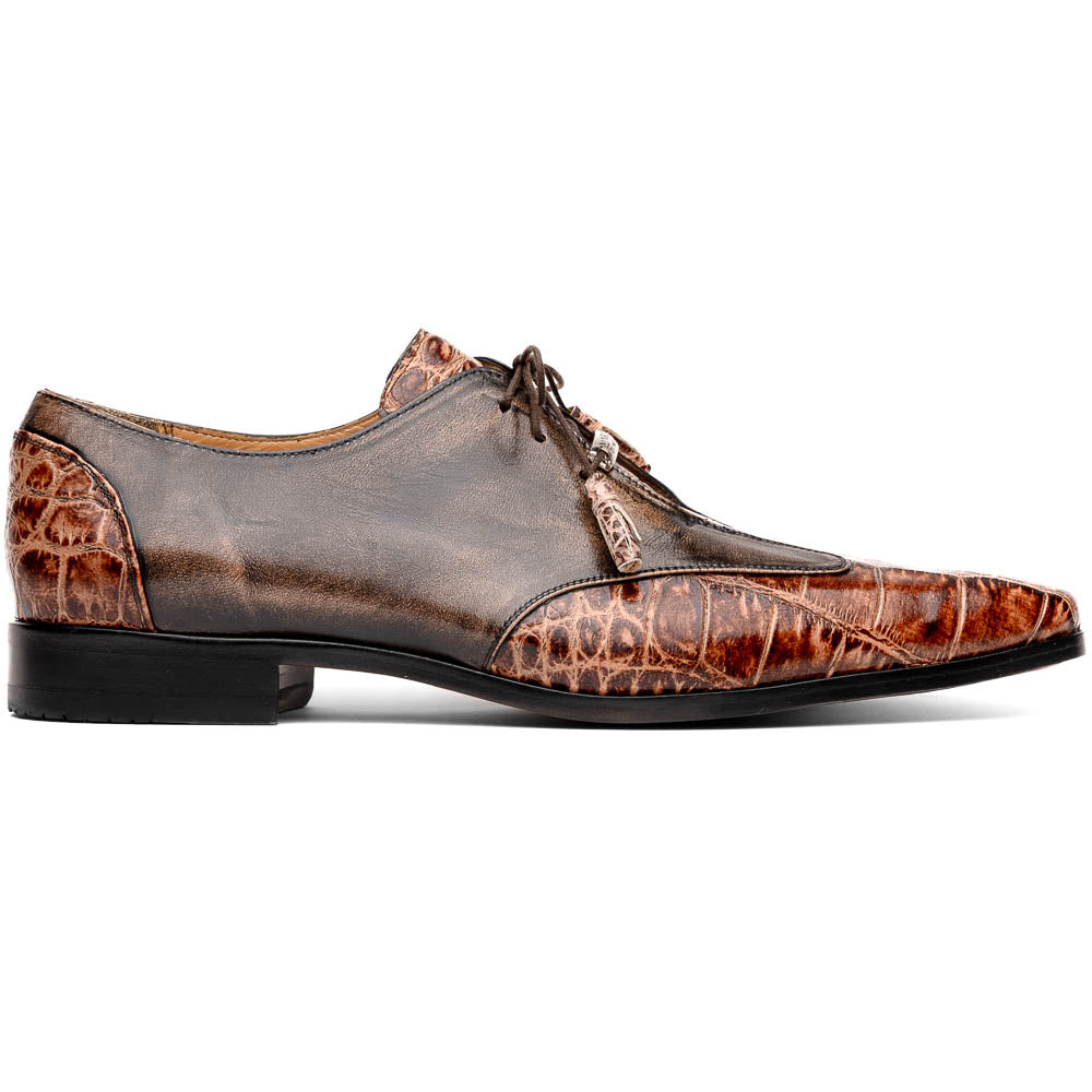 Marco Di Milano Anzio Alligator / Calfskin Derby Orix Brown