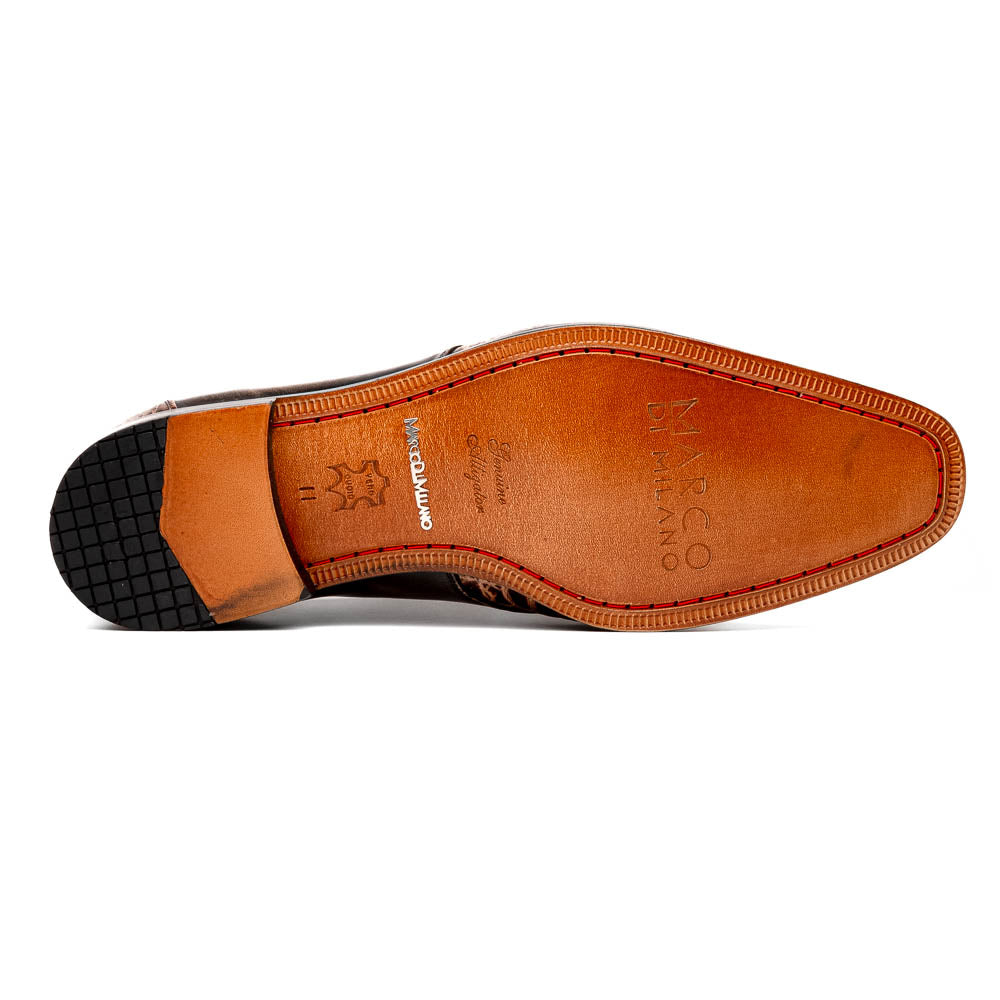 Marco Di Milano Anzio Alligator & Calfskin Derby Orix Brown