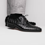 Marco Di Milano Apricena Caiman Crocodile Derby Black