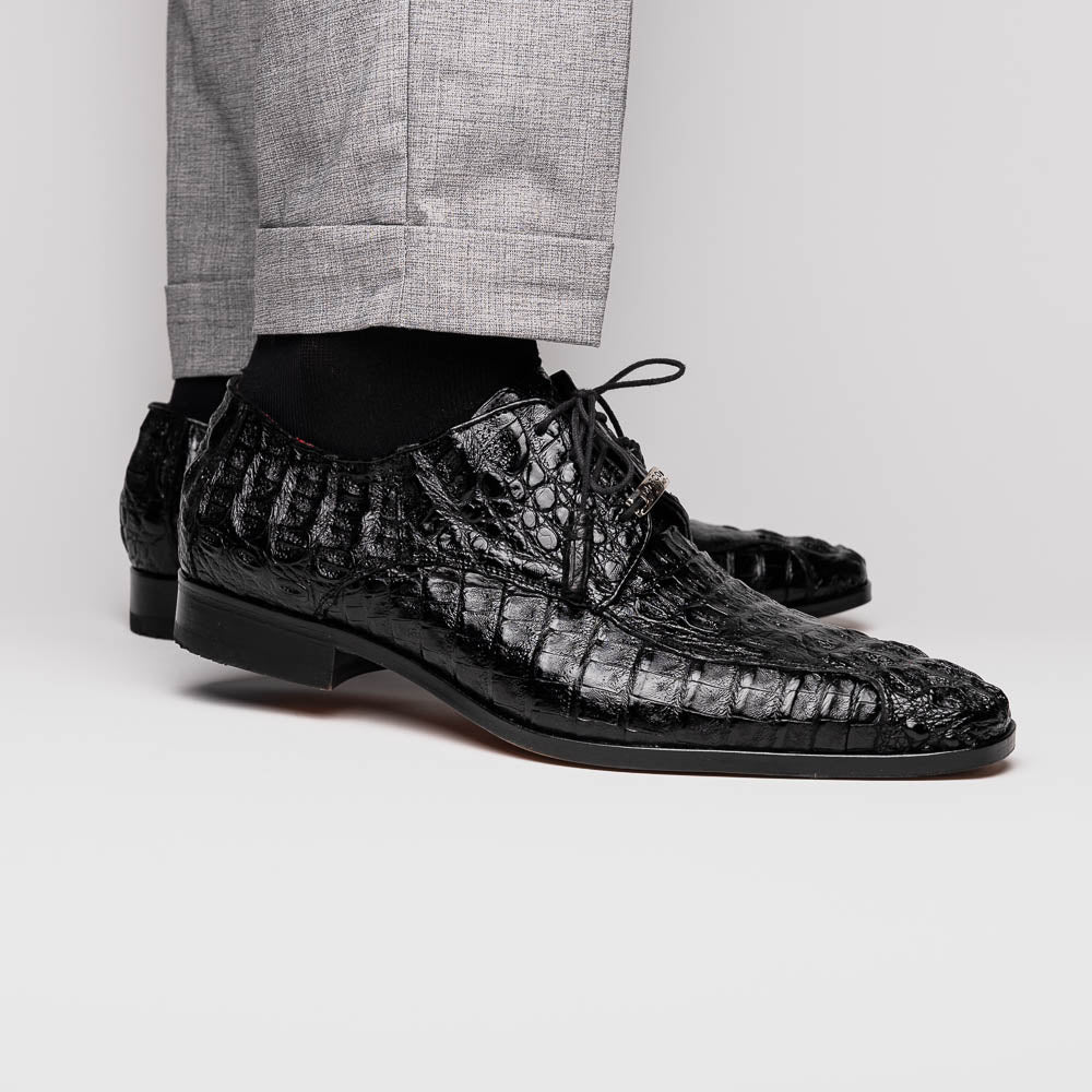 Marco Di Milano Apricena Caiman Crocodile Derby Black