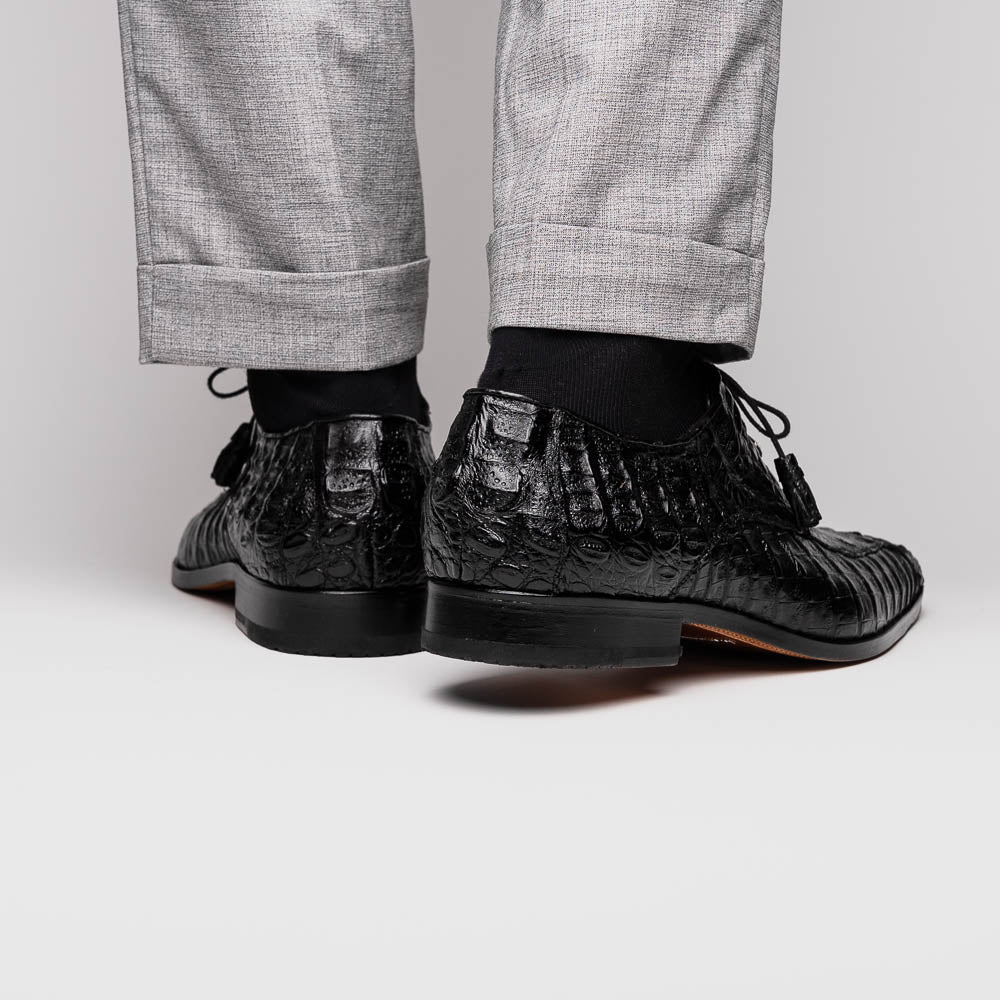 Marco Di Milano Apricena Caiman Crocodile Derby Black