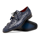Marco Di Milano Apricena Caiman Crocodile Derby Navy