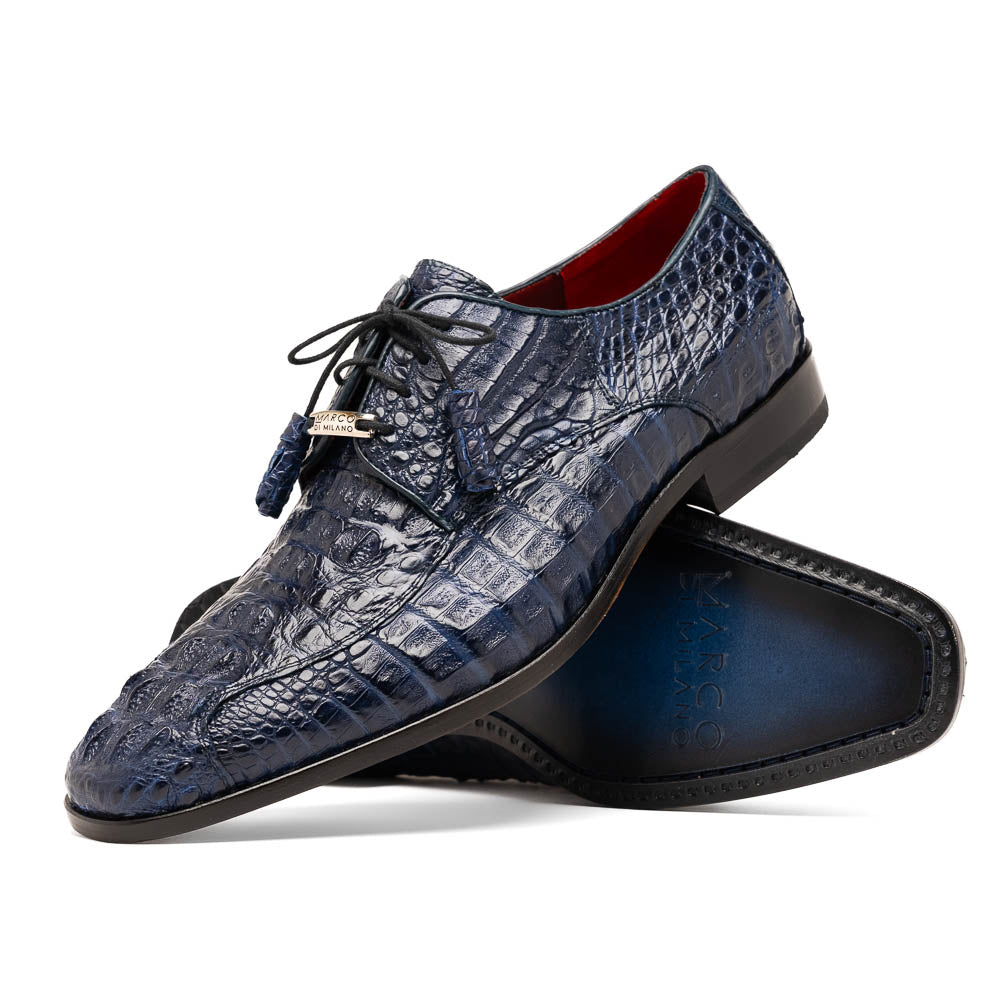 Marco Di Milano Apricena Caiman Crocodile Derby Navy