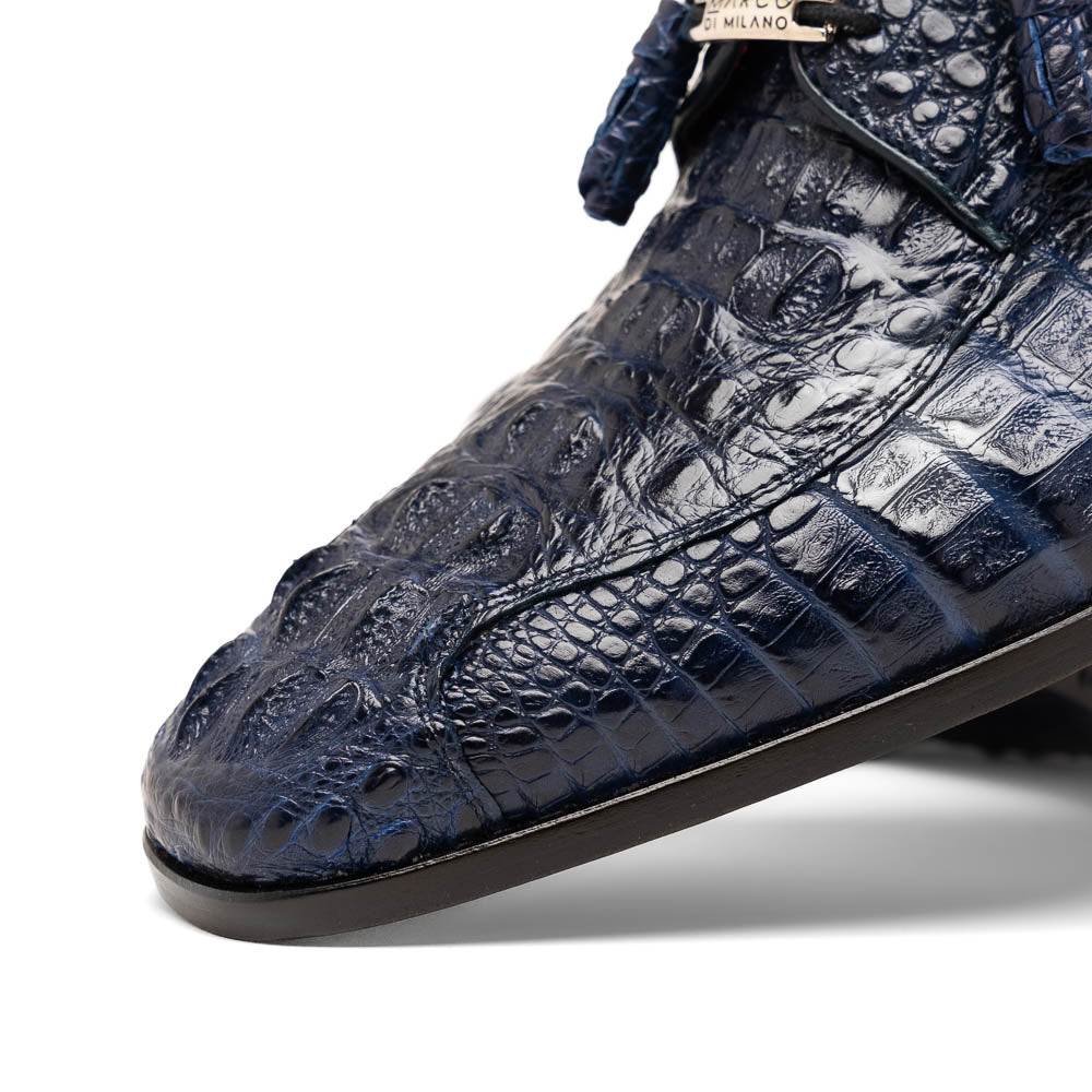 Marco Di Milano Apricena Caiman Crocodile Derby Navy