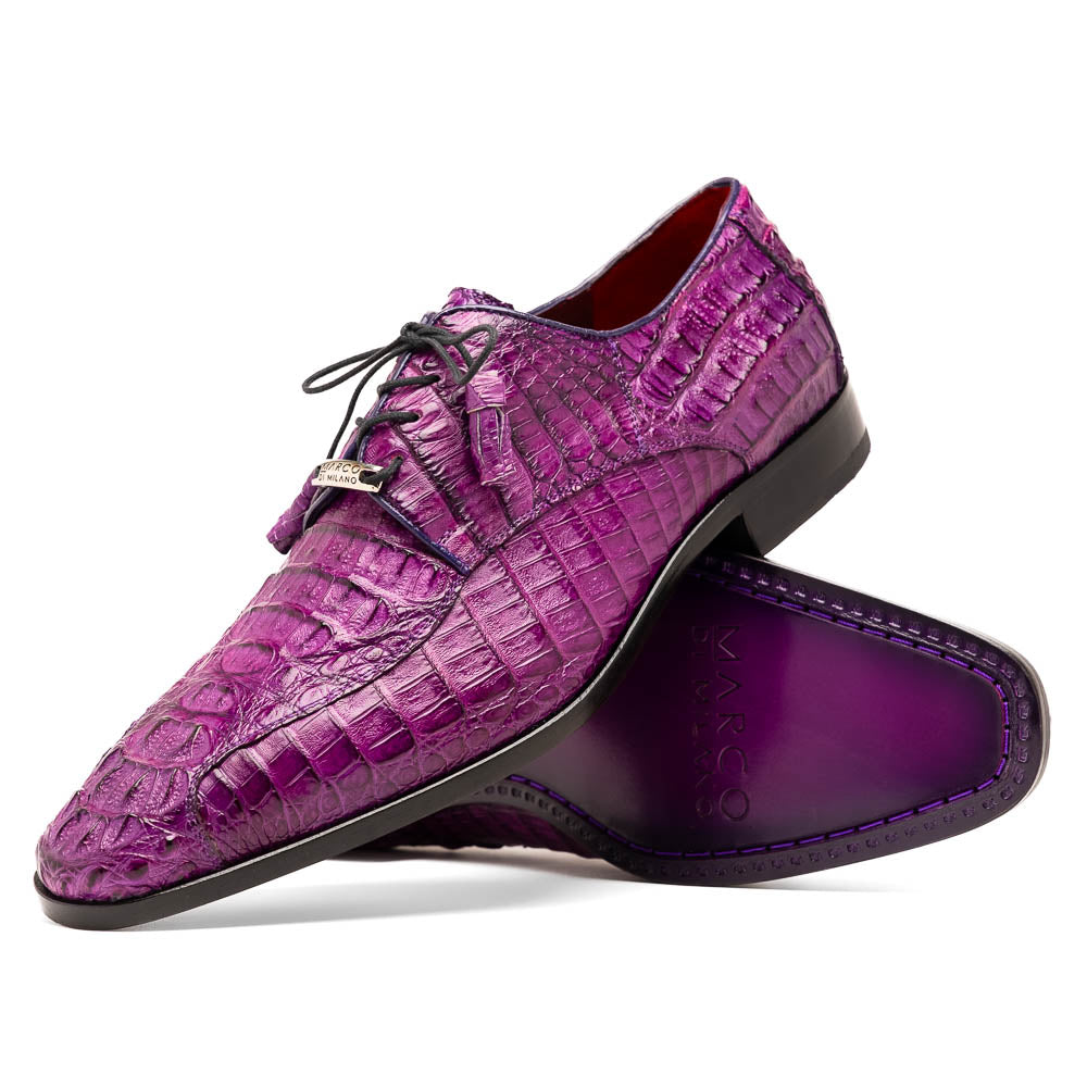 Marco Di Milano Apricena Caiman Crocodile Derby Purple