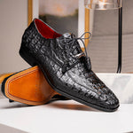 Marco Di Milano Apricena Caiman Crocodile Derby Black