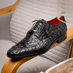 Marco Di Milano Apricena Caiman Crocodile Derby Black
