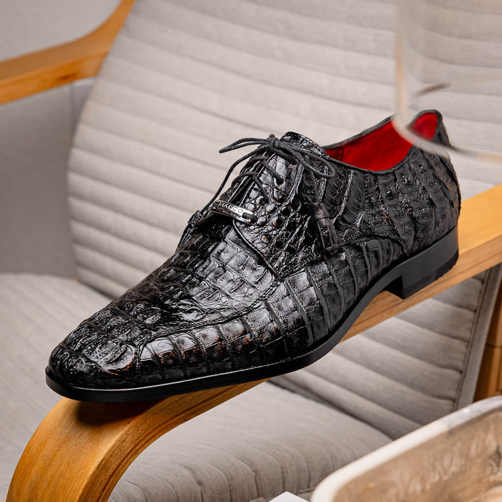Marco Di Milano Apricena Caiman Crocodile Derby Black
