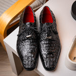Marco Di Milano Apricena Caiman Crocodile Derby Black