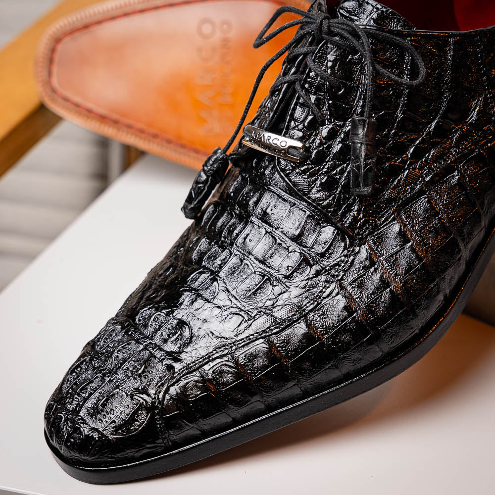 Marco Di Milano Apricena Caiman Crocodile Derby Black