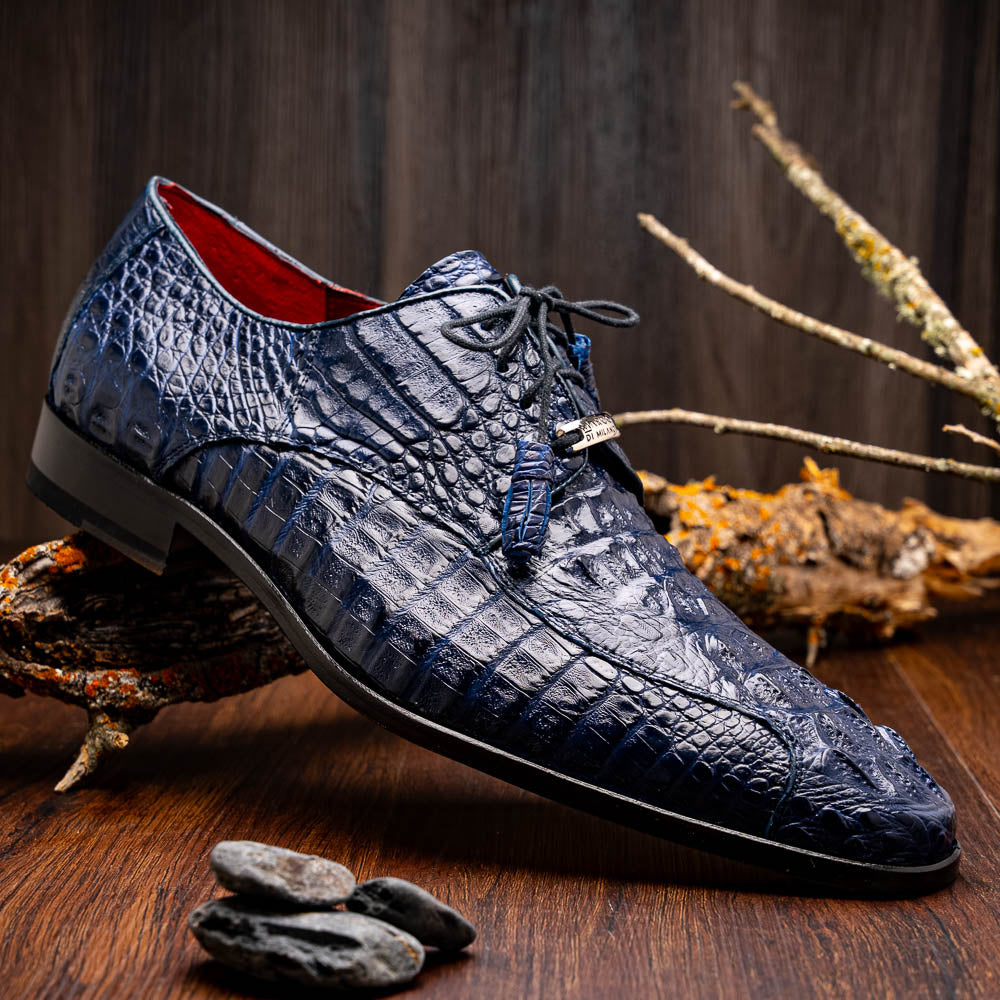 Marco Di Milano Apricena Caiman Crocodile Derby Navy