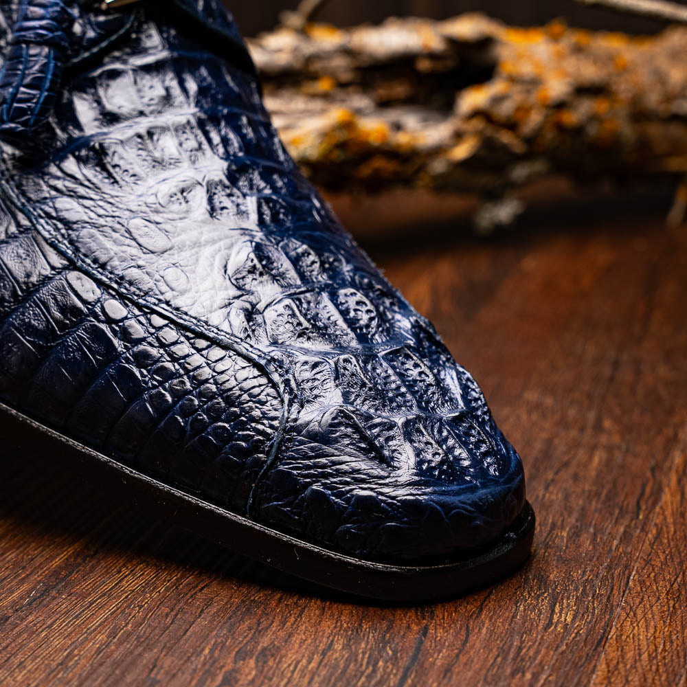 Marco Di Milano Apricena Caiman Crocodile Derby Navy