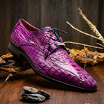 Marco Di Milano Apricena Caiman Crocodile Derby Purple
