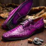 Marco Di Milano Apricena Caiman Crocodile Derby Purple