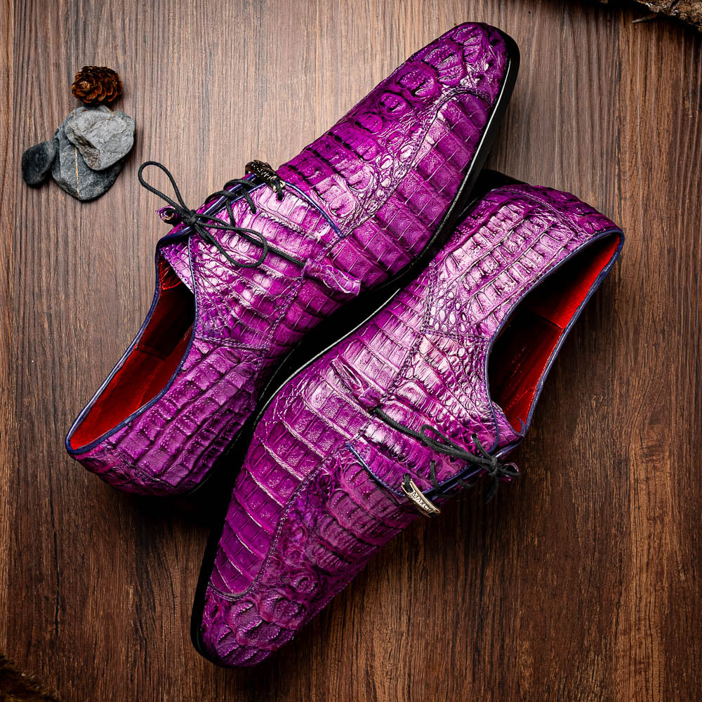 Marco Di Milano Apricena Caiman Crocodile Derby Purple