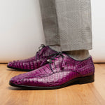 Marco Di Milano Apricena Caiman Crocodile Derby Purple