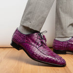 Marco Di Milano Apricena Caiman Crocodile Derby Purple