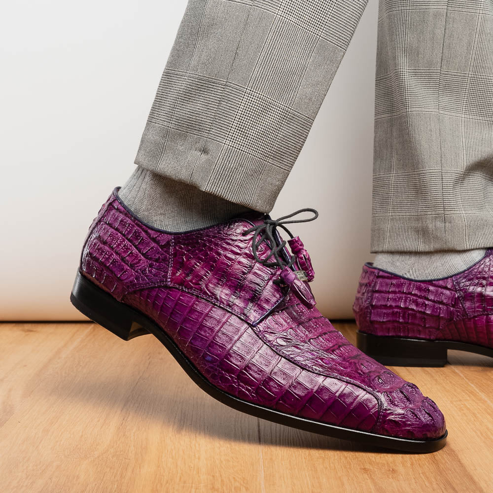 Marco Di Milano Apricena Caiman Crocodile Derby Purple