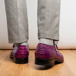 Marco Di Milano Apricena Caiman Crocodile Derby Purple