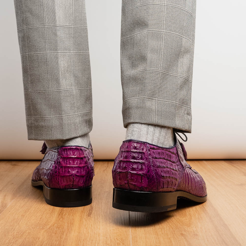 Marco Di Milano Apricena Caiman Crocodile Derby Purple