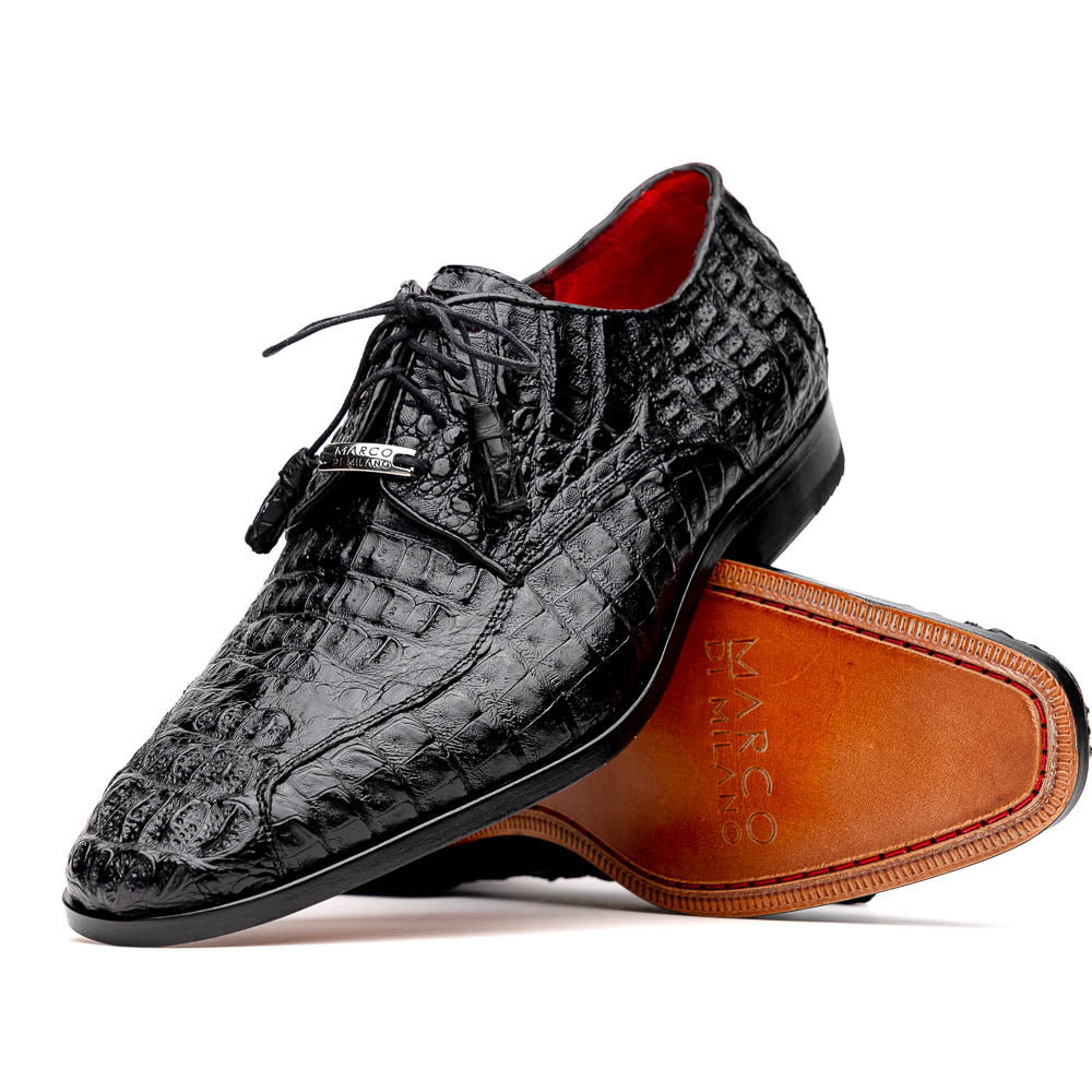 Marco Di Milano Apricena Caiman Crocodile Derby Black