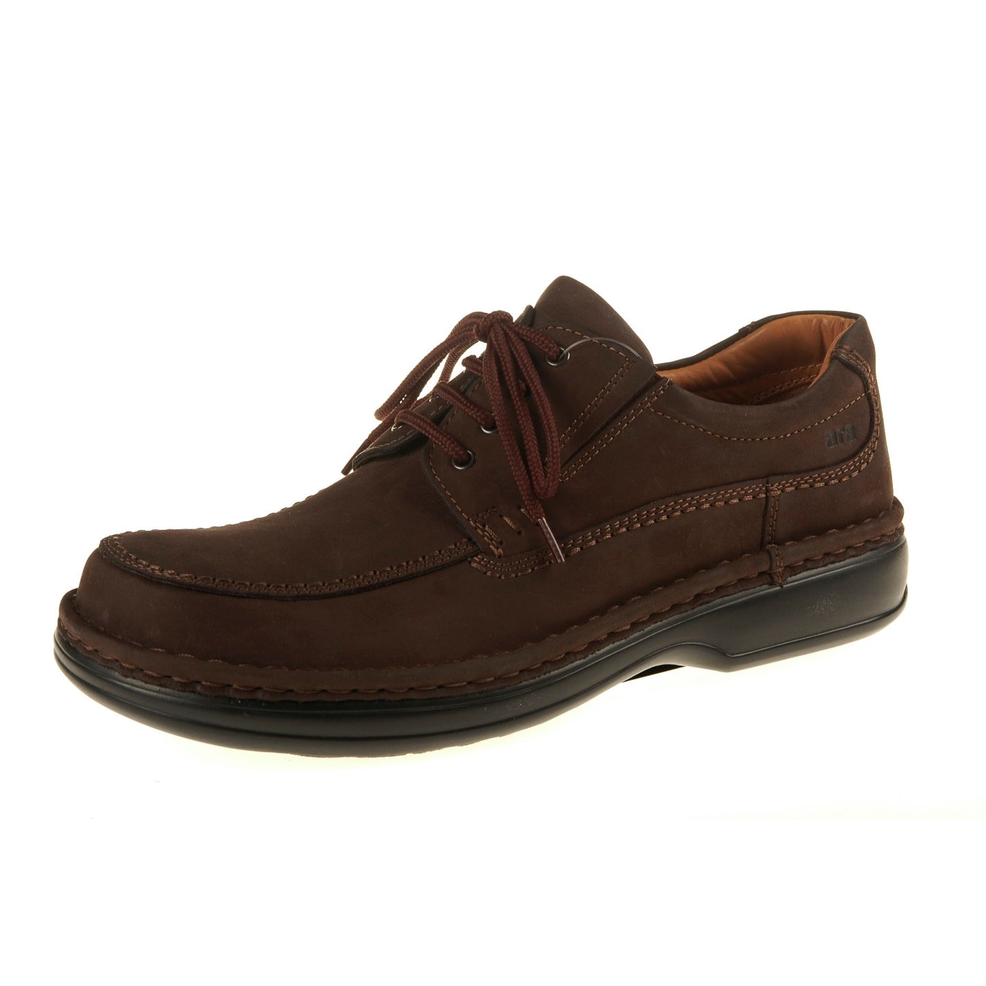 Ara Mens Comfort Lace Up Sneaker Brown Nubuck 17102-05
