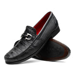 Marco Di Milano Adro Caiman Crocodile / Lizard Bit Loafers Black