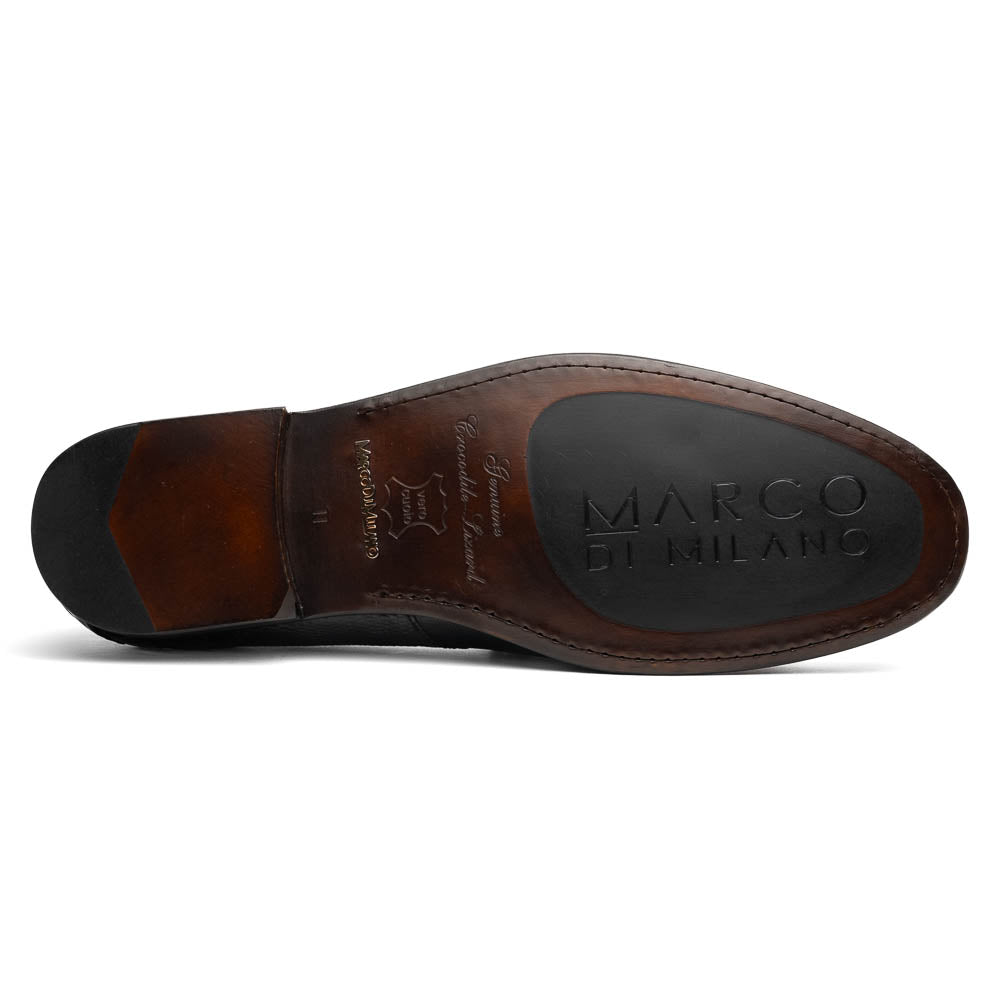 Marco Di Milano Adro Caiman Crocodile / Lizard Bit Loafers Black