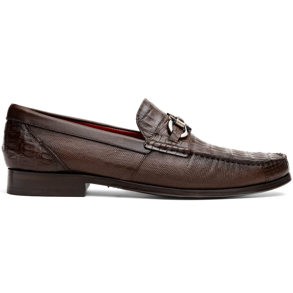 Marco Di Milano Adro Caiman Crocodile / Lizard Bit Loafers Brown