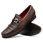 Marco Di Milano Adro Caiman Crocodile / Lizard Bit Loafers Brown