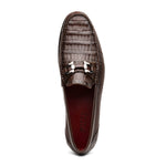 Marco Di Milano Adro Caiman Crocodile / Lizard Bit Loafers Brown