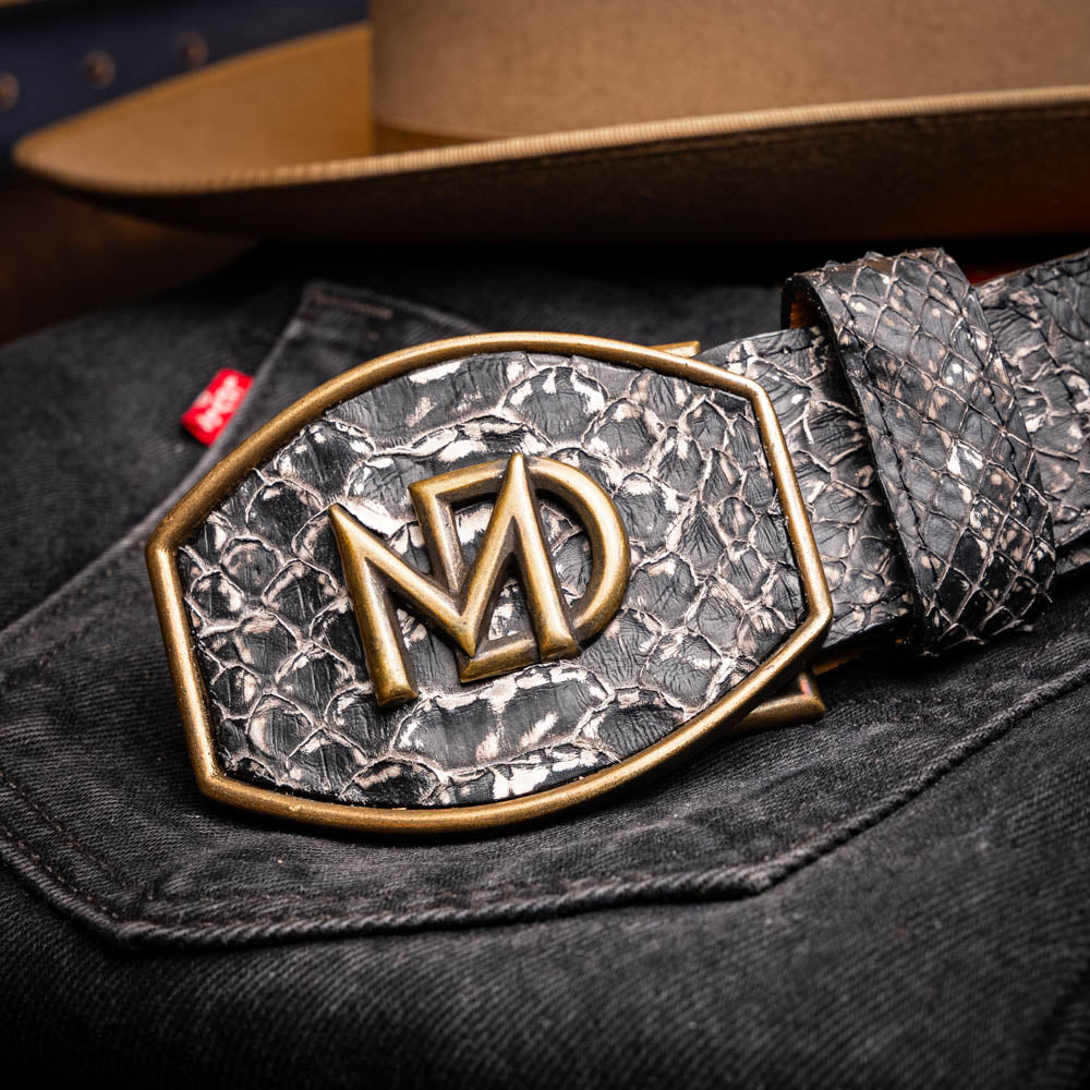 Marco Di Milano Arkansas Python Belt Black Newspaper