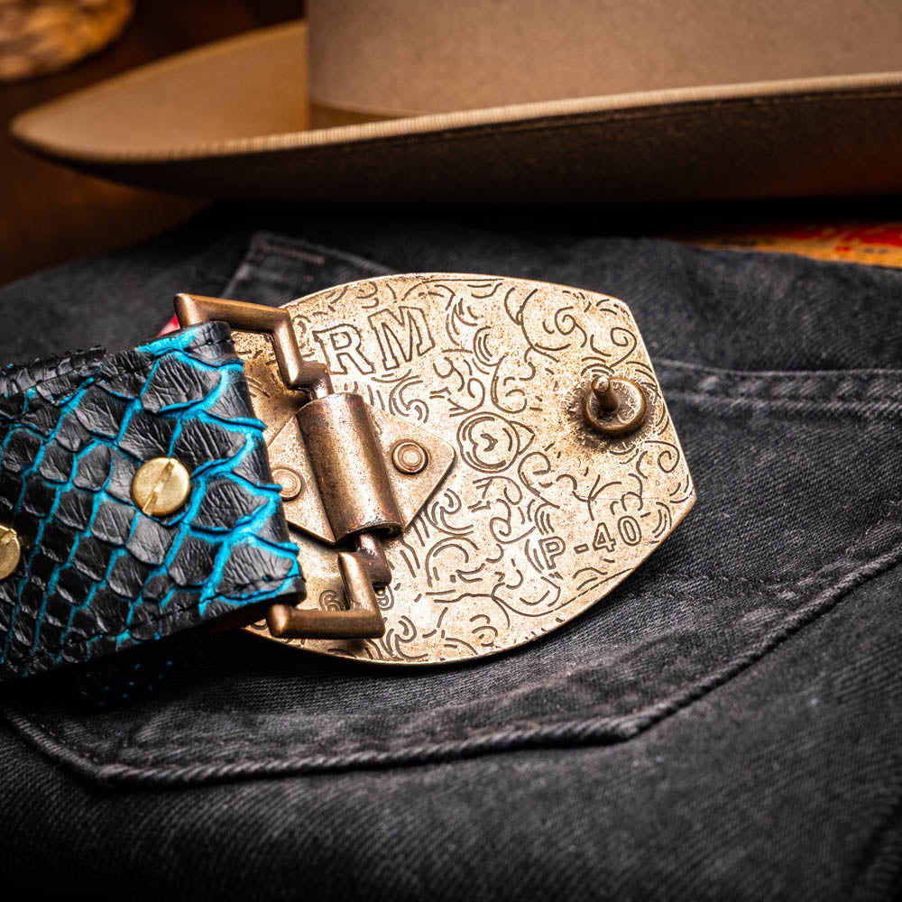 Marco Di Milano Arkansas Python Belt Black / Blue