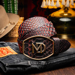 Marco Di Milano Arkansas Python Belt Black Cherry