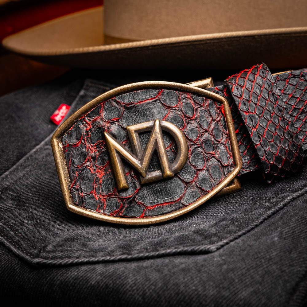 Marco Di Milano Arkansas Python Belt Black Cherry