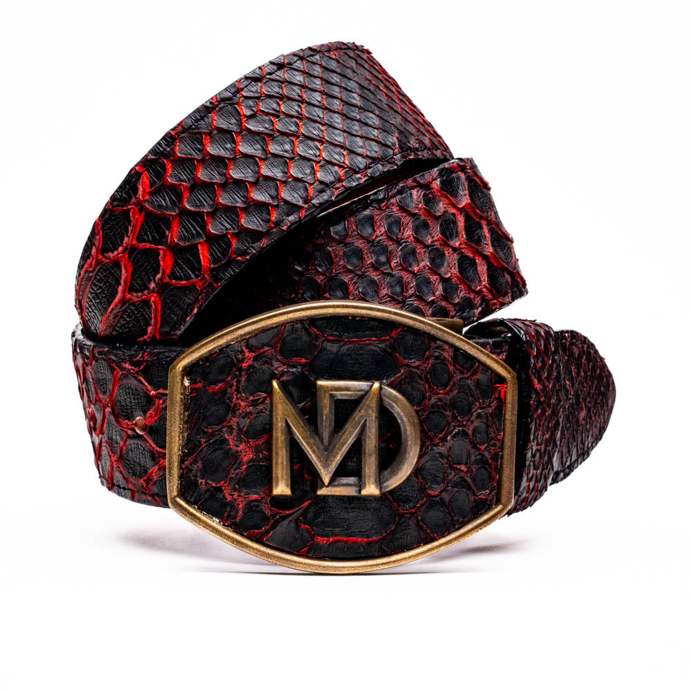 Marco Di Milano Arkansas Python Belt Black Cherry