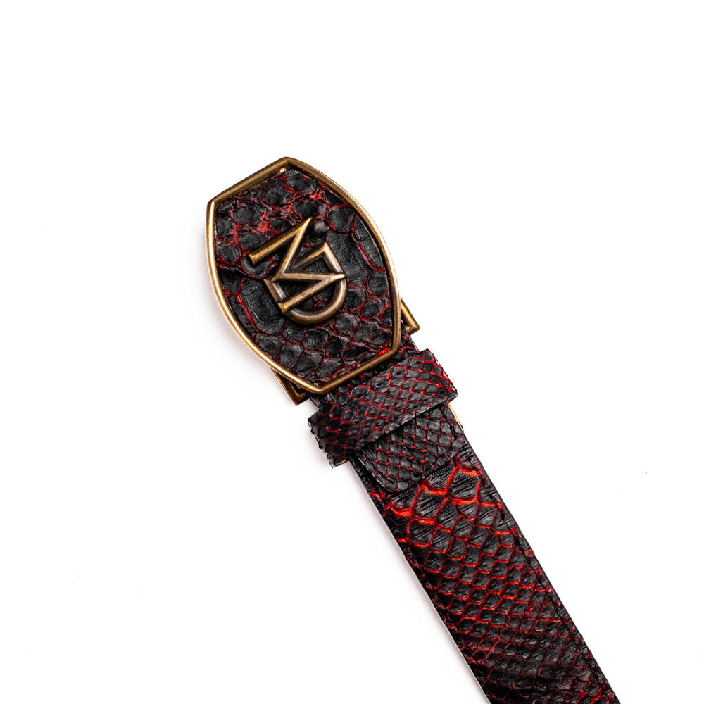 Marco Di Milano Arkansas Python Belt Black Cherry