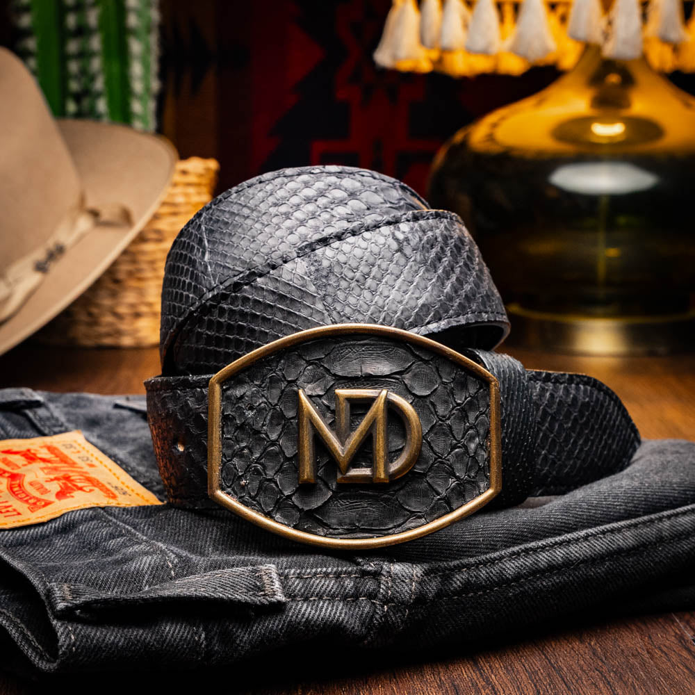 Marco Di Milano Arkansas Python Belt Black